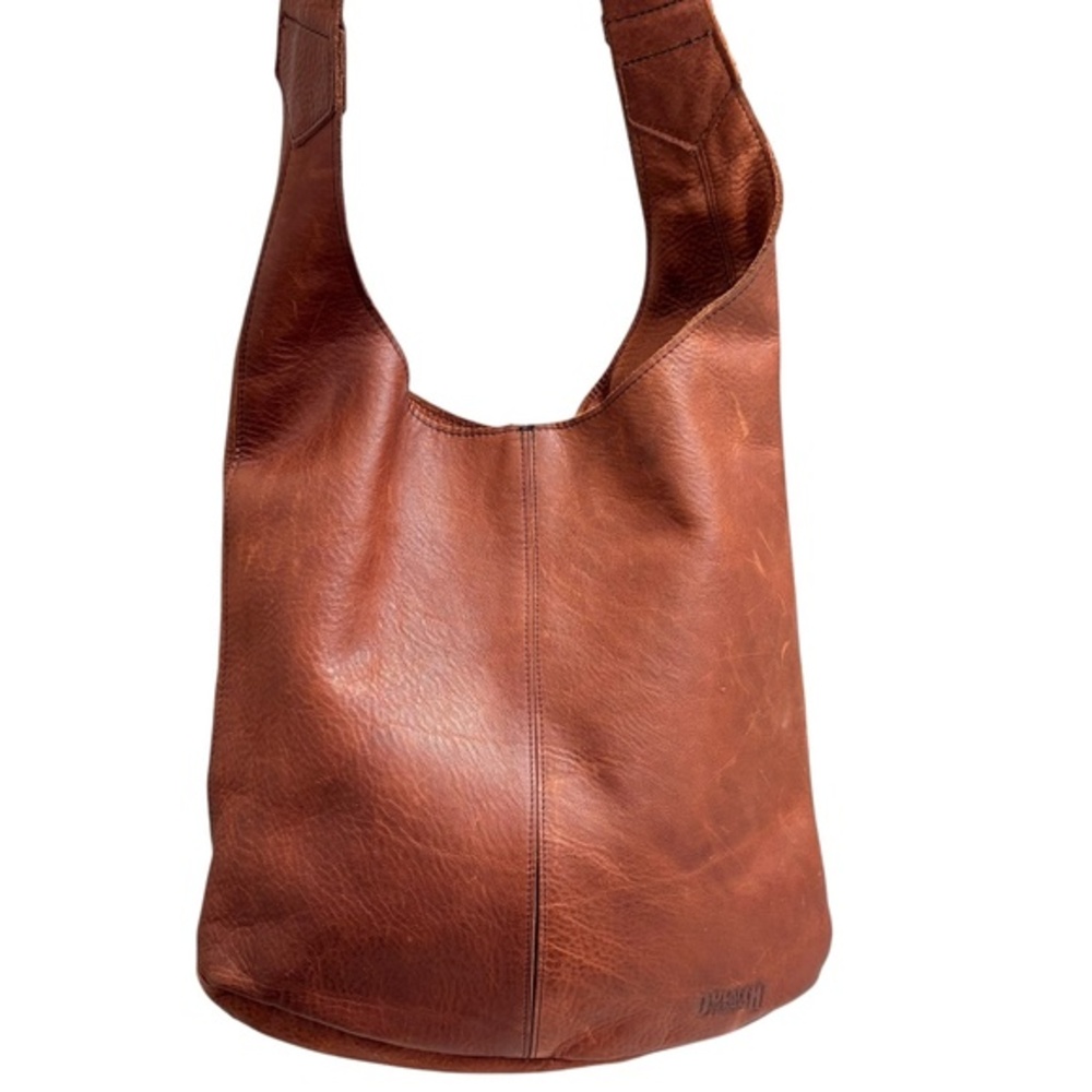 Duluth trading co brown leather messenger bag unisex